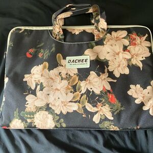 Computer floral bag with shoulder strap